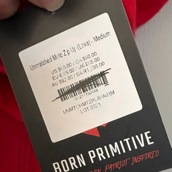 NWT Born Primitive Red Zip Up Athletic Jacket | Women’s Performance Top - Picture 4 of 7